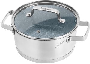 Тенджера с капак LAMART LT1102 STONESS, 18 х 8,5 см.