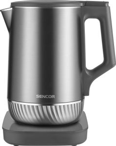 Двойностенна електрическа кана Sencor SWK 0850GY с регулиране на температура и U-образно дъно  