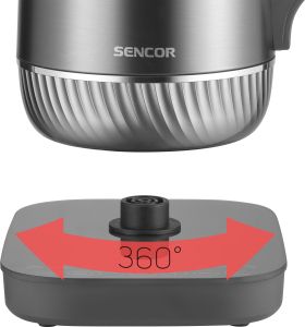 Двойностенна електрическа кана Sencor SWK 0850GY с регулиране на температура и U-образно дъно  