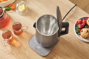 Двойностенна електрическа кана Sencor SWK 0850GY с регулиране на температура и U-образно дъно  